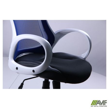 Фото 6 - Кресло Матрикс-1 Белый, сиденье Сетка черная/спинка Сетка синяя