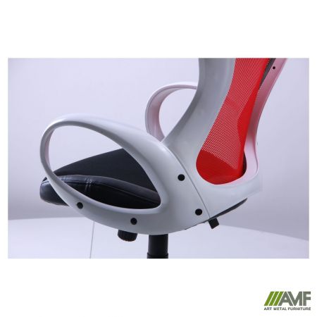 Фото 8 - Кресло Матрикс-1 Белый, сиденье Сетка черная/спинка Сетка красная