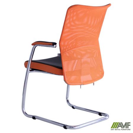 Фото 5 - Кресло Аэро CF хром сиденье Сетка черная, Zeus 045 Orange/спинка Сетка оранж-Skyline 