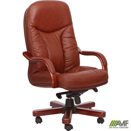 Фото 1 - Кресло Буффало НВ, кожа коричневая (6231-B BROWN LEATHER+PVC)