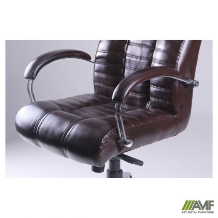 Фото 5 - Кресло Атлантис Хром Механизм MB Кожа Люкс комбинированная коричневая 