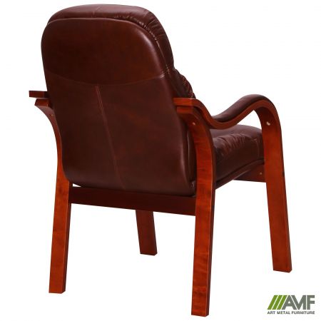 Фото 4 - Кресло Буффало CF коньяк Кожа Люкс комбинированная коричневая