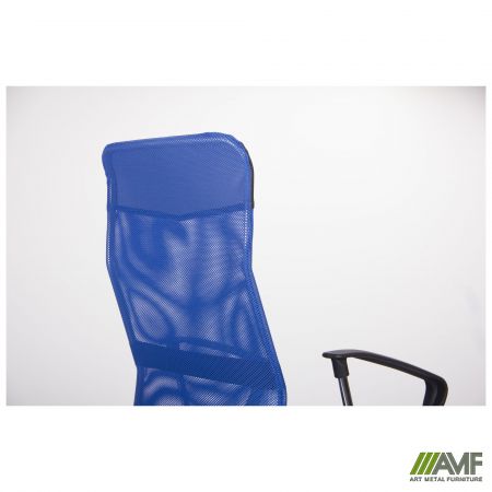 Фото 14 - Кресло Ultra сиденье А-1/спинка Сетка синяя, вставка Скаден черный 