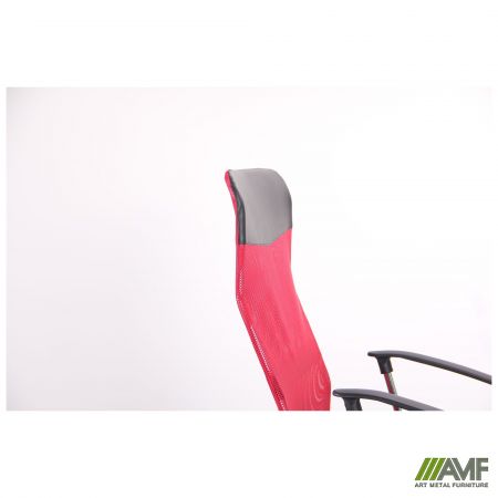 Фото 12 - Кресло Ultra Хром сиденье А-1/спинка Сетка красная, вставка Скаден черный 