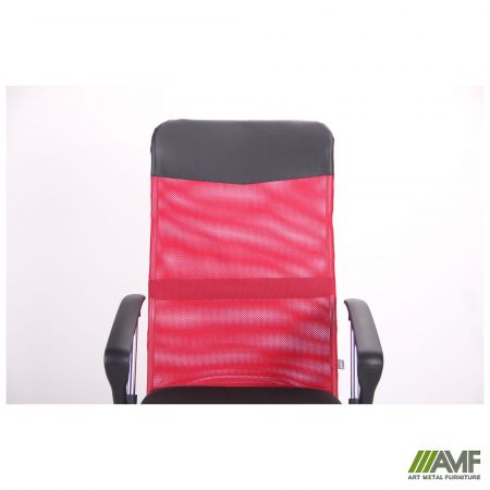 Фото 6 - Кресло Ultra Хром сиденье А-1/спинка Сетка красная, вставка Скаден черный 