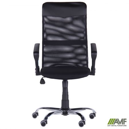 Фото 3 - Кресло Ultra Хром сиденье А-1/спинка Сетка черная, вставка Скаден черный 