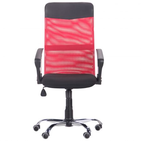 Фото 3 - Кресло Ultra Хром сиденье C-1/спинка Сетка красная, вставка Скаден черный