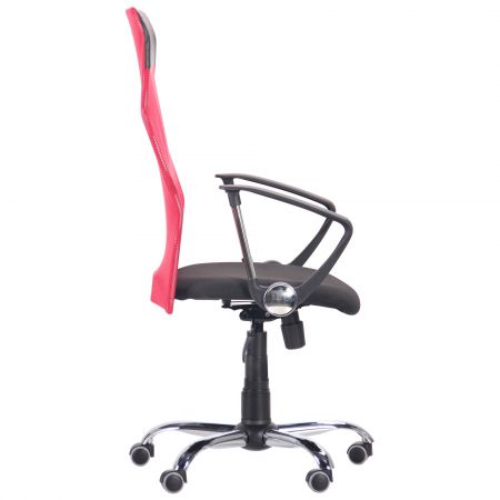 Фото 4 - Кресло Ultra Хром сиденье C-1/спинка Сетка красная, вставка Скаден черный