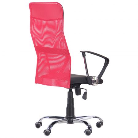 Фото 5 - Кресло Ultra Хром сиденье C-1/спинка Сетка красная, вставка Скаден черный