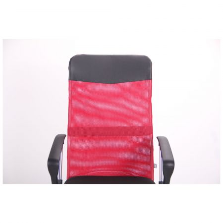 Фото 6 - Кресло Ultra Хром сиденье C-1/спинка Сетка красная, вставка Скаден черный