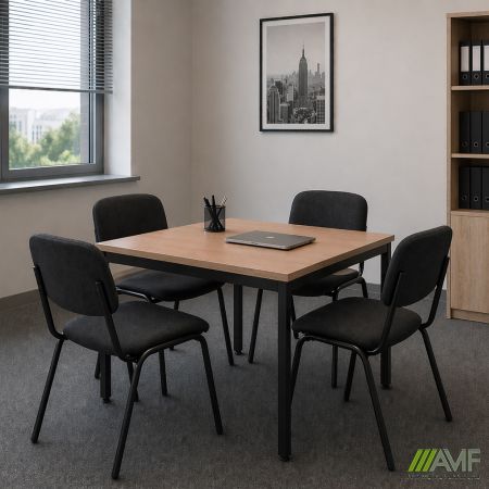 Фото 1 - Стіл Турін розбірний (680х680х750H) чорний графіт/Бук 