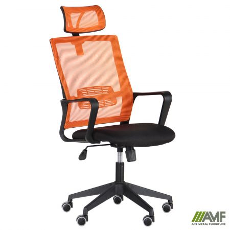 Фото 1 - Кресло Matrix HR сиденье Сидней 07/спинка Сетка Line-07 оранж 