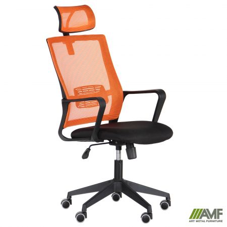 Фото 2 - Кресло Matrix HR сиденье Сидней 07/спинка Сетка Line-07 оранж 