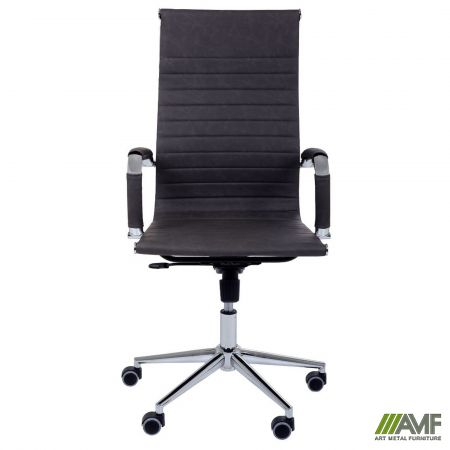 Фото 3 - Крiсло Slim HB Хром Tilt WAX Dark Grey 