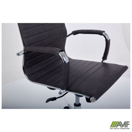 Фото 7 - Крiсло Slim HB Хром Tilt WAX Dark Grey 
