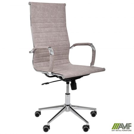 Фото 1 - Крiсло Slim HB Хром Tilt WAX Light Grey 