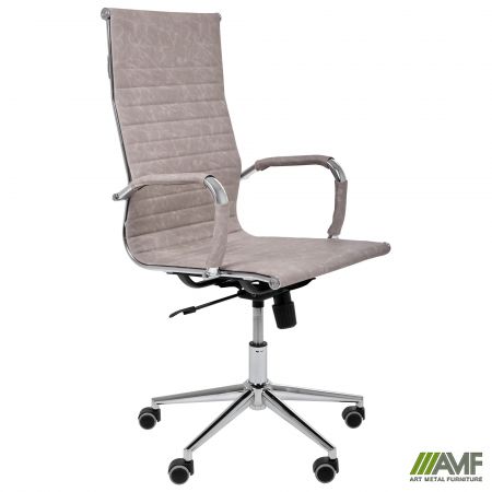 Фото 2 - Крiсло Slim HB Хром Tilt WAX Light Grey 
