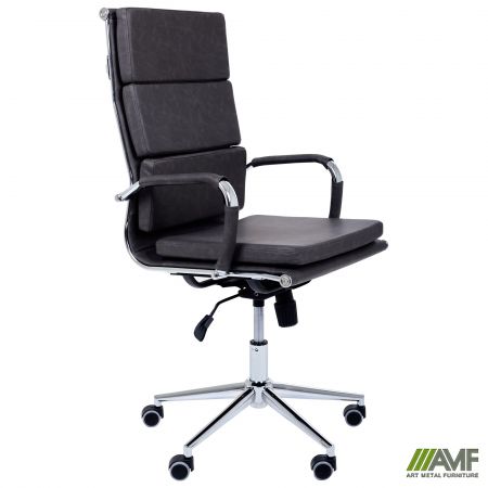 Фото 2 - Крiсло Slim FX HB Хром Tilt WAX Black Grey 