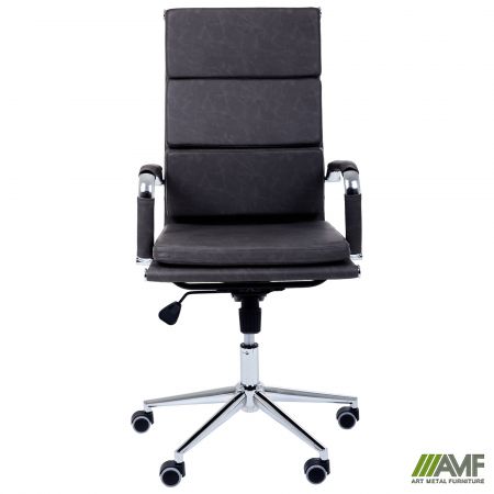 Фото 3 - Крiсло Slim FX HB Хром Tilt WAX Black Grey 