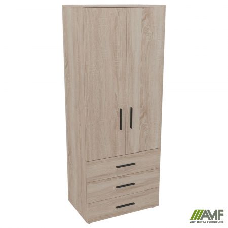 Фото 1 - Шафа гардеробна City 2-х дверна 3 шухляди (760х500х1930Н) Дуб Сонома 