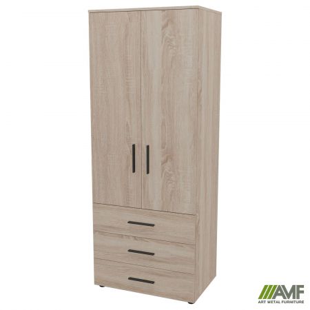 Фото 3 - Шафа гардеробна City 2-х дверна 3 шухляди (760х500х1930Н) Дуб Сонома 