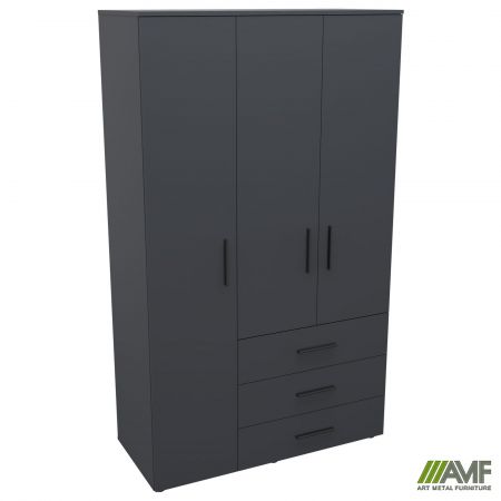 Фото 1 - Шафа гардеробна City 3-х дверна 3 шухляди ліва (1120х500х1930Н) Антрацит 