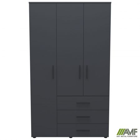 Фото 2 - Шафа гардеробна City 3-х дверна 3 шухляди ліва (1120х500х1930Н) Антрацит 