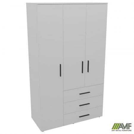 Фото 1 - Шафа гардеробна City 3-х дверна 3 шухляди ліва (1120х500х1930Н) Білий 