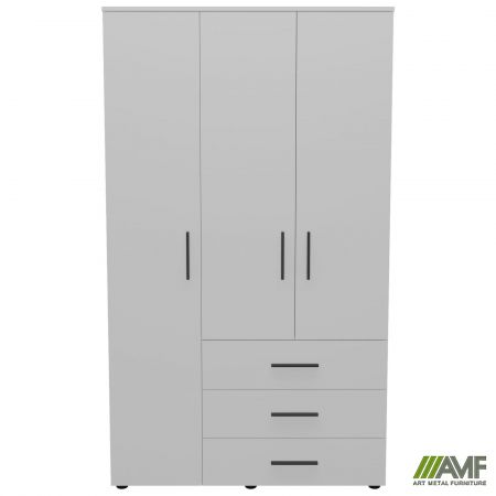 Фото 2 - Шафа гардеробна City 3-х дверна 3 шухляди ліва (1120х500х1930Н) Білий 