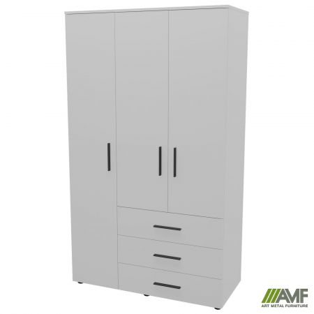 Фото 3 - Шафа гардеробна City 3-х дверна 3 шухляди ліва (1120х500х1930Н) Білий 