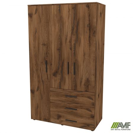 Фото 3 - Шкаф гардеробный City 3-х дверный 3 ящика левый (1120х500х1930Н) Дуб Ливорно 