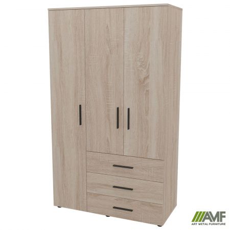 Фото 3 - Шафа гардеробна City 3-х дверна 3 шухляди ліва (1120х500х1930Н) Дуб Сонома 