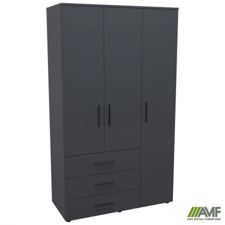 Фото 1 - Шафа гардеробна City 3-х дверна 3 шухляди права (1120х500х1930Н) Антрацит 