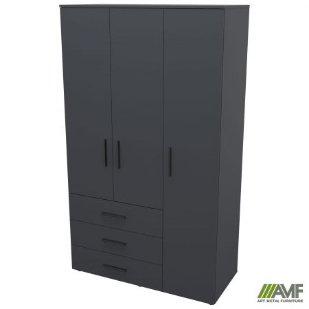 Фото 3 - Шафа гардеробна City 3-х дверна 3 шухляди права (1120х500х1930Н) Антрацит 