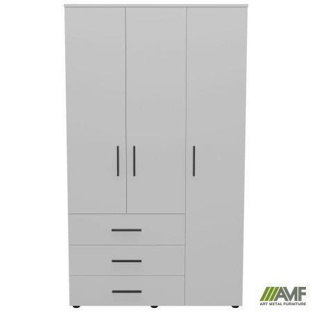 Фото 2 - Шафа гардеробна City 3-х дверна 3 шухляди права (1120х500х1930Н) Білий 