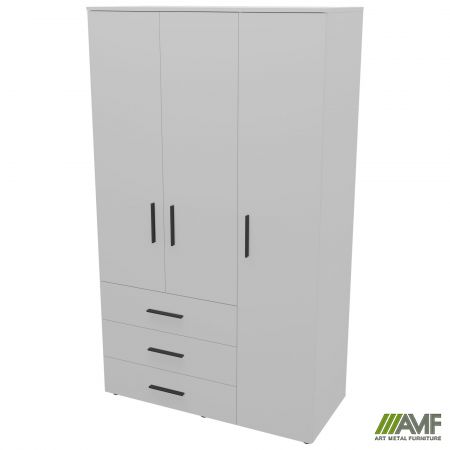 Фото 3 - Шафа гардеробна City 3-х дверна 3 шухляди права (1120х500х1930Н) Білий 
