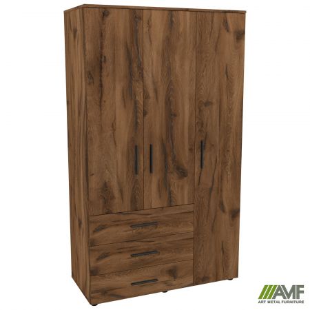 Фото 1 - Шкаф гардеробный City 3-х дверный 3 ящика правый (1120х500х1930Н) Дуб Ливорно 