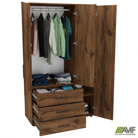 Фото 4 - Шкаф гардеробный City 3-х дверный 3 ящика правый (1120х500х1930Н) Дуб Ливорно 