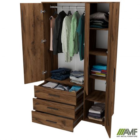 Фото 6 - Шкаф гардеробный City 3-х дверный 3 ящика правый (1120х500х1930Н) Дуб Ливорно 