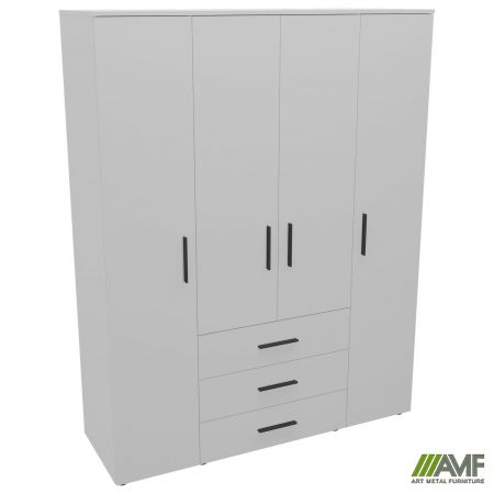 Фото 1 - Шафа гардеробна City 4-х дверна 3 шухляди (1500х500х1930Н) Білий 