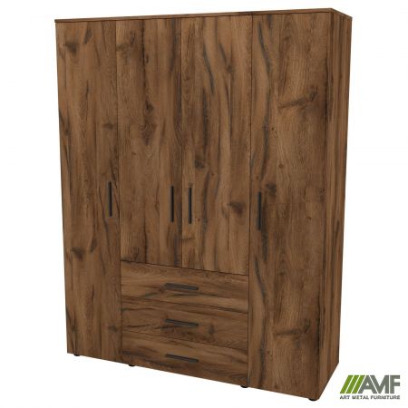 Фото 3 - Шкаф гардеробный City 4-х дверный 3 ящика (1500х500х1930Н) Дуб Ливорно 