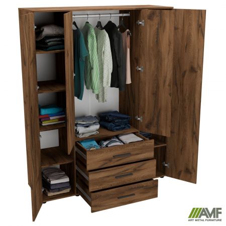 Фото 5 - Шкаф гардеробный City 4-х дверный 3 ящика (1500х500х1930Н) Дуб Ливорно 