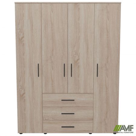 Фото 2 - Шкаф гардеробный City 4-х дверный 3 ящика (1500х500х1930Н) Дуб Сонома 