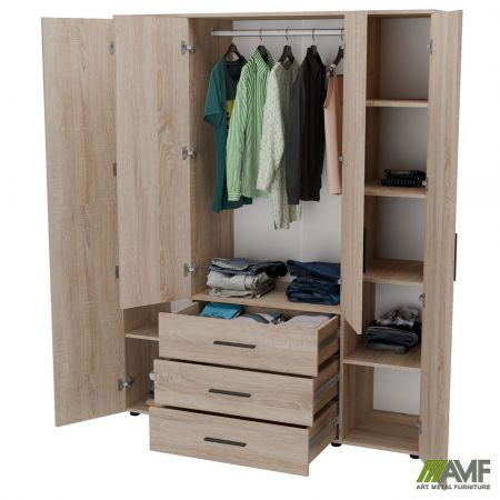 Фото 6 - Шкаф гардеробный City 4-х дверный 3 ящика (1500х500х1930Н) Дуб Сонома 