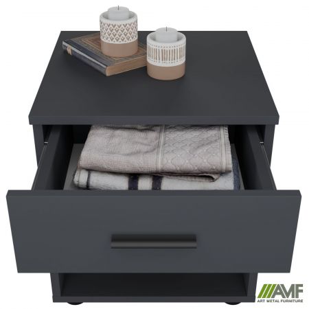 Фото 5 - Тумба приліжкова City одна шухляда (400х400х450Н) Антрацит 