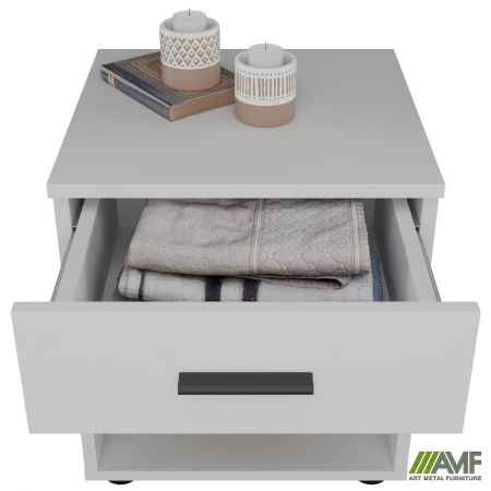 Фото 5 - Тумба приліжкова City одна шухляда (400х400х450Н) Білий 