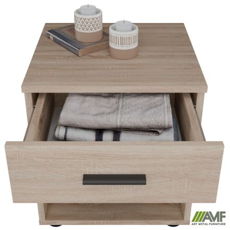 Фото 5 - Тумба приліжкова City одна шухляда (400х400х450Н) Дуб Сонома 