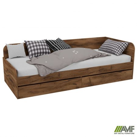 Фото 7 - Кровать односпальная City два ящика под матрас 1900х800 Дуб Ливорно 