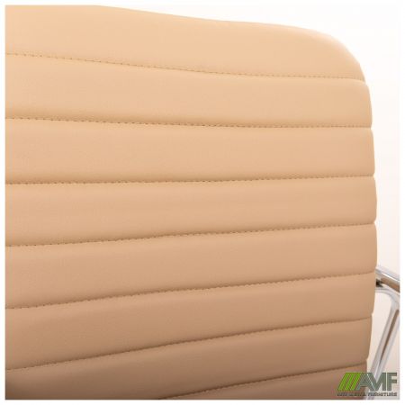 Фото 8 - Стілець Rumba хром орех Шкірзам бежевий 