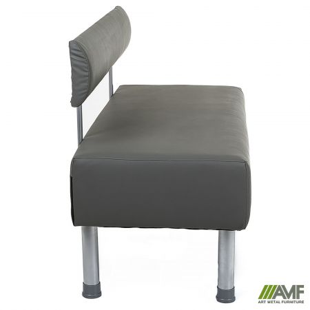 Фото 3 - Диван Smile 1200, Шкірозамінник сірий 